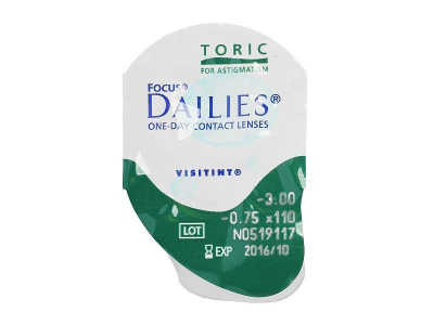 Focus Dailies Toric (90 čoček) - Vzhled blistru s čočkou