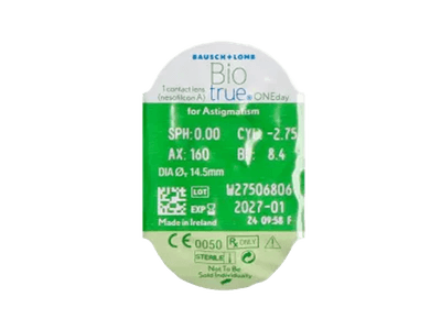 Biotrue ONEday for Astigmatism (30 čoček) - Vzhled blistru s čočkou