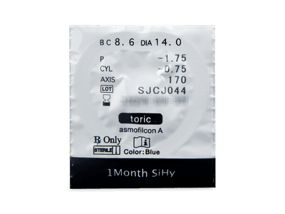Miru 1 Month Menicon for Astigmatism (6 čoček) - Vzhled blistru s čočkou