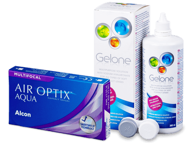 Air Optix Aqua Multifocal (6 čoček) + roztok Gelone 360ml