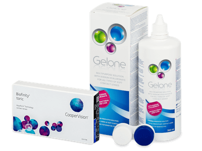 Biofinity Toric (3 čočky) + roztok Gelone 360 ml