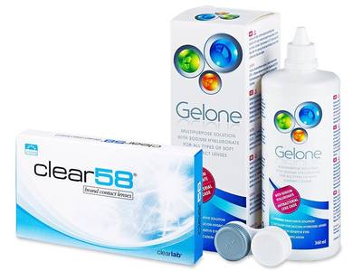 Clear 58 (6 čoček) + roztok Gelone 360ml - Předchozí design