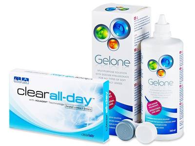 Clear All-Day (6 čoček) + roztok Gelone 360ml - Výhodný balíček