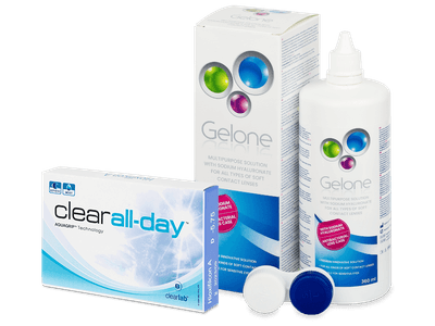 Clear All-Day (6 čoček) + roztok Gelone 360 ml