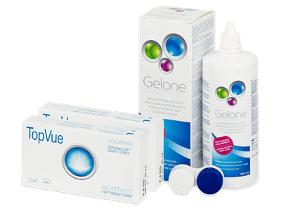 TopVue Monthly (2x6 čoček) + roztok Gelone 360 ml