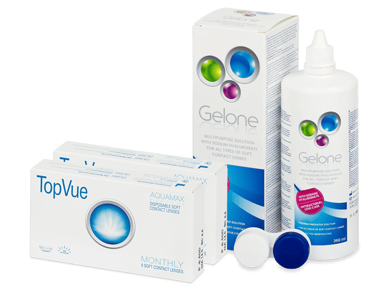 TopVue Monthly (2x6 čoček) + roztok Gelone 360 ml - Výhodný balíček