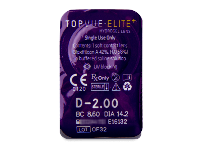 TopVue Elite+ (10 čoček) - Vzhled blistru s čočkou