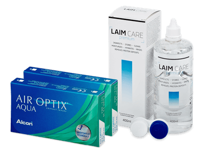 Air Optix Aqua (2x 3 čočky) + roztok Laim Care 400 ml