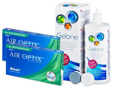 Air Optix for Astigmatism (2x3 čočky) + roztok Gelone 360ml - Výhodný balíček