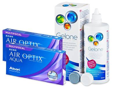 Air Optix Aqua Multifocal (2x3 čočky) + roztok Gelone 360ml - Předchozí design