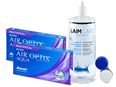 Air Optix Aqua Multifocal (2x 3 čočky) + roztok Laim Care 400 ml - Předchozí design