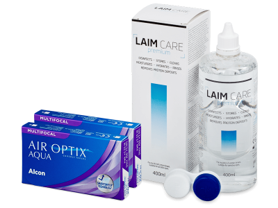 Air Optix Aqua Multifocal (2x3 čočky) + roztok Laim Care 400ml - Výhodný balíček