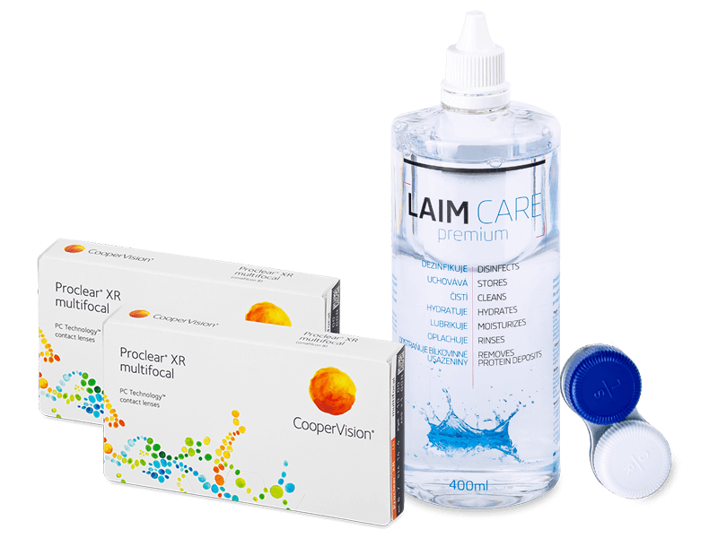 Proclear Multifocal XR (2x3 čočky) + roztok Laim Care 400ml - Výhodný balíček