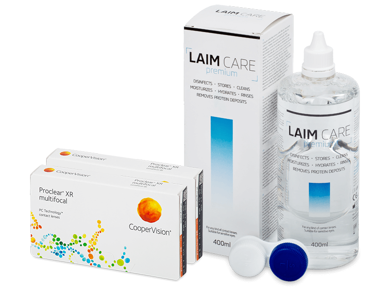 Proclear Multifocal XR (2x 3 čočky) + roztok Laim Care 400 ml - Výhodný balíček