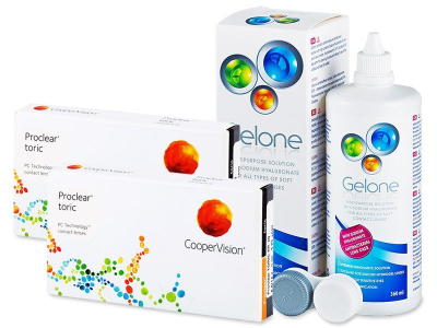 Proclear Toric XR (2x3 čočky) + roztok Gelone 360ml