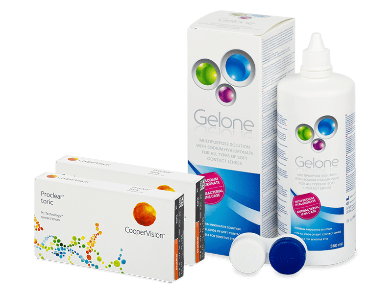 Proclear Toric XR (2x3 čočky) + roztok Gelone 360ml - Výhodný balíček