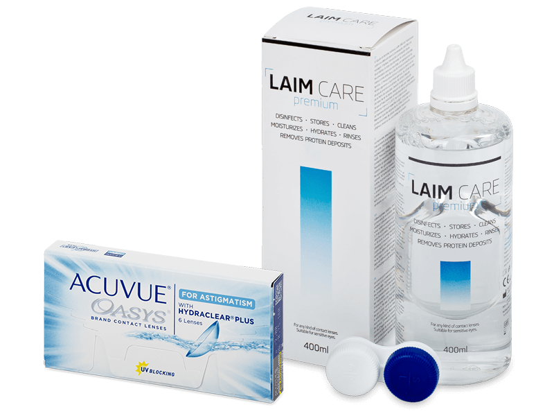 Acuvue Oasys for Astigmatism (6 čoček) + roztok Laim Care 400 ml - Výhodný balíček