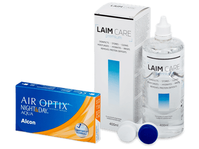 Air Optix Night and Day Aqua (6 čoček) + roztok Laim Care 400ml - Výhodný balíček