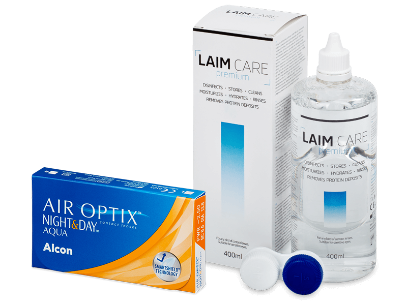 Air Optix Night and Day Aqua (6 čoček) + roztok Laim Care 400ml - Výhodný balíček