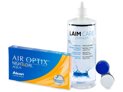 Air Optix Night and Day Aqua (6 čoček) + roztok Laim Care 400ml - Předchozí design