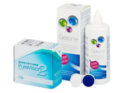 PureVision 2 (6 čoček) + roztok Gelone 360 ml