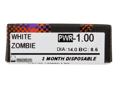 ColourVUE Crazy Lens - White Zombie - dioptrické (2 čočky) - Náhled parametrů čoček