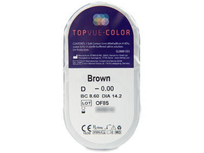 TopVue Color - Brown - nedioptrické (2 čočky) - Vzhled blistru s čočkou