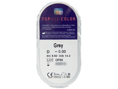 TopVue Color - Grey - nedioptrické (2 čočky) - Vzhled blistru s čočkou
