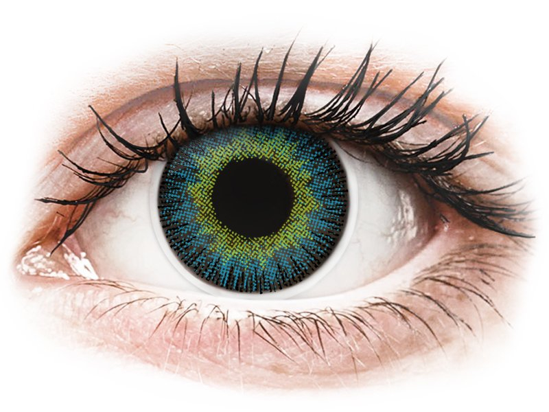 ColourVUE Fusion Yellow Blue - dioptrické (2 čočky) - Barevné kontaktní čočky