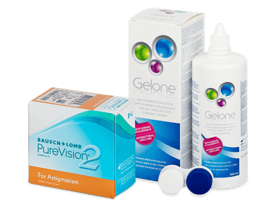PureVision 2 for Astigmatism (6 čoček) + roztok Gelone 360 ml
