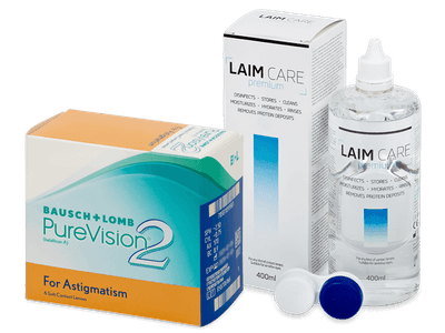 PureVision 2 for Astigmatism (6 čoček) + roztok Laim Care 400 ml