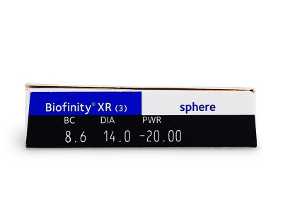 Biofinity XR (3 čočky) - Náhled parametrů čoček