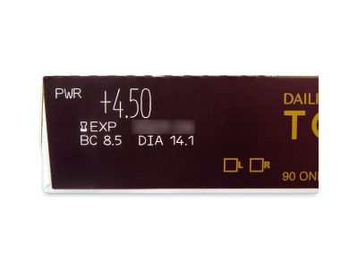 Dailies TOTAL1 (90 čoček) - Náhled parametrů čoček