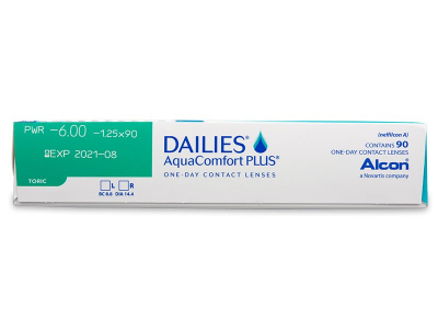 Dailies AquaComfort Plus Toric (90 čoček) - Náhled parametrů čoček