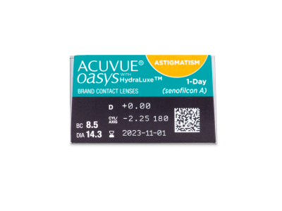 Acuvue Oasys 1-Day with HydraLuxe for Astigmatism (30 čoček) - Náhled parametrů čoček