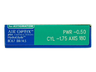 Air Optix plus HydraGlyde for Astigmatism (3 čočky) - Náhled parametrů čoček