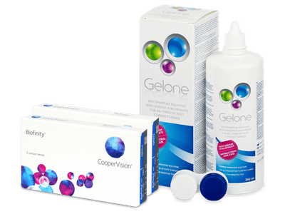 Biofinity (2x3 čočky) + roztok Gelone 360 ml - Výhodný balíček