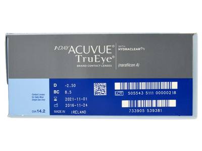 1 Day Acuvue TruEye (180 čoček) - Náhled parametrů čoček