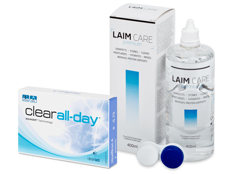 Clear All-Day (6 čoček) + roztok Laim Care 400 ml - Výhodný balíček