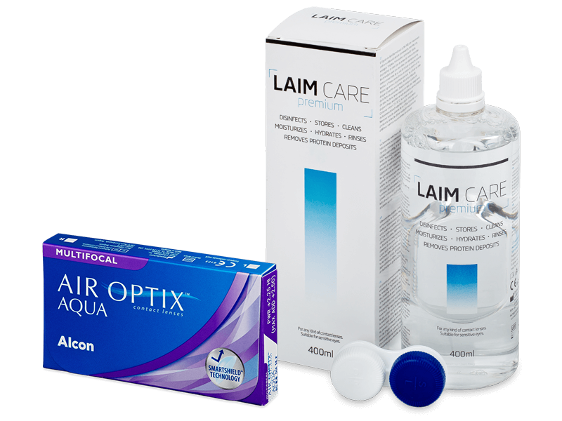 Air Optix Aqua Multifocal (6 čoček) + roztok Laim Care 400 ml - Výhodný balíček