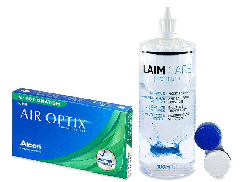 Air Optix for Astigmatism (6 čoček) + roztok Laim Care 400 ml - Výhodný balíček