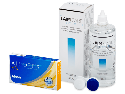 Air Optix EX (3 čočky) + roztok Laim-Care 400 ml
