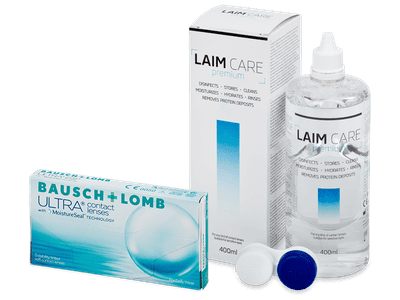 Bausch + Lomb ULTRA (3 čočky) + roztok Laim-Care 400 ml