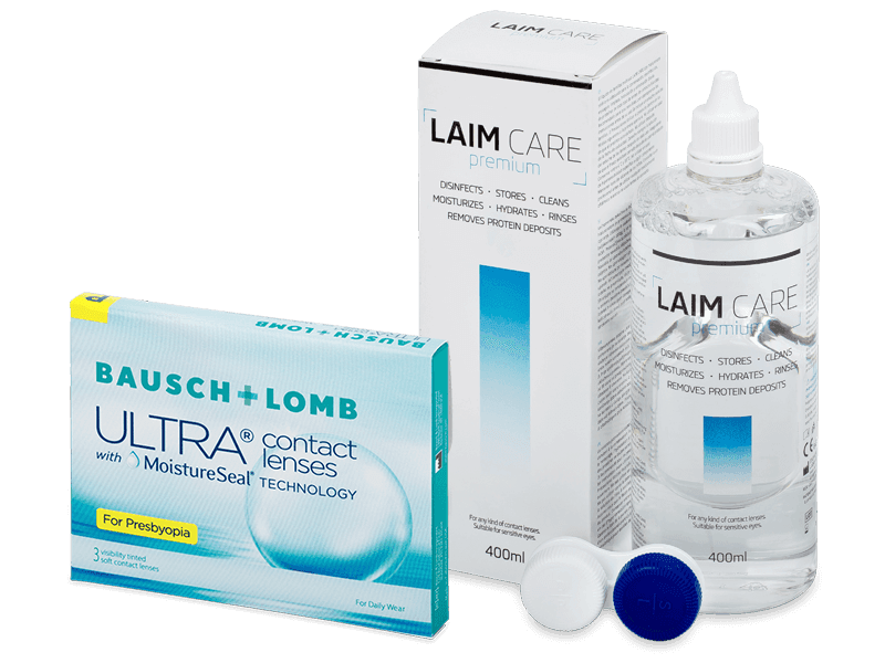 Bausch + Lomb ULTRA for Presbyopia (3 čočky) + roztok Laim Care 400 ml - Výhodný balíček