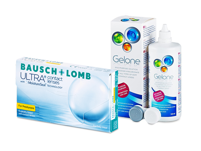 Bausch + Lomb ULTRA for Presbyopia (6 čoček) + roztok Gelone 360 ml