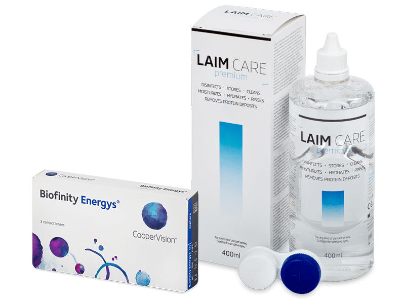 Biofinity Energys (3 čočky) + roztok Laim Care 400 ml - Výhodný balíček