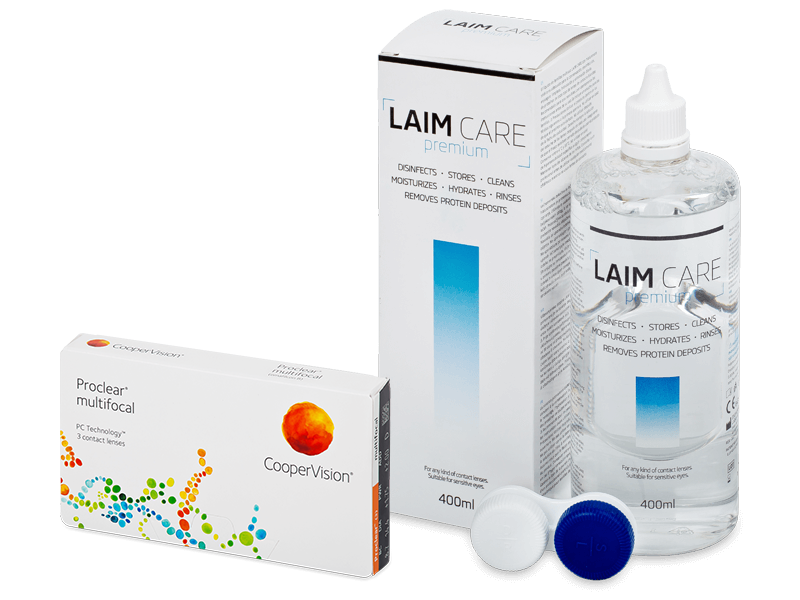Proclear Multifocal (3 čočky) + roztok Laim-Care 400 ml - Výhodný balíček