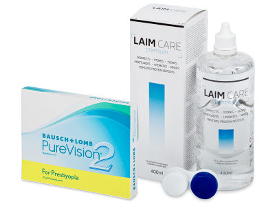 PureVision 2 for Presbyopia (3 čočky) + roztok Laim-Care 400 ml