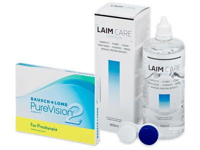 PureVision 2 for Presbyopia (3 čočky) + roztok Laim Care 400 ml