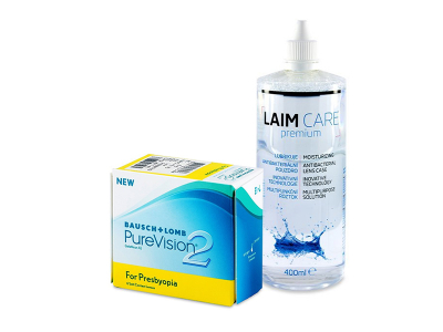 PureVision 2 for Presbyopia (6 čoček) + roztok Laim-Care 400 ml - Předchozí design
